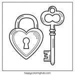 Free printable thick line key coloring pages