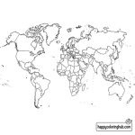 Free printable world map coloring pages