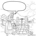 Free sunday school coloring pages woman at the well