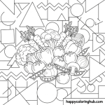 Fruits and vegetables to color pages