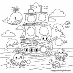 Ghost ship coloring pages