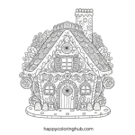 Gingerbread house candy coloring pages