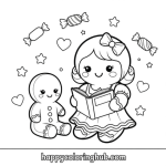 Gingerbread man and woman coloring pages free