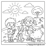 God loves a cheer full giver kids lesson coloring page