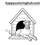 Great dane standing coloring sheet