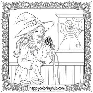 Halloween music coloring pages with key pdf