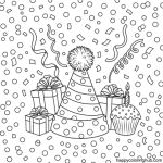 Happy birthday card printable coloring pages
