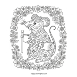 Happy new year 2023 coloring page