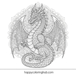 Hard dragon coloring pages for adults