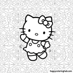 Hello kitty coloring page kids