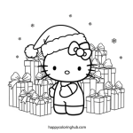 Hello kitty coloring pages merry christmas