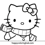Hello kitty ice skating coloring pages