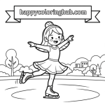 Ice skating coloring pages printable
