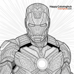 Iron man coloring page mk6