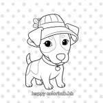Jack russell terrier running coloring page