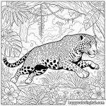 Jaguar coloring pages for preschoolers