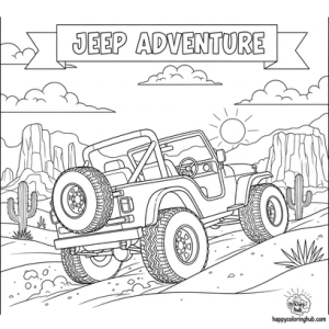 Jeep coloring pages for adults
