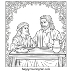 Jesus meets zacchaeus coloring page