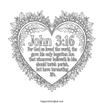 John 3 16 color pages