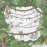 Jungle coloring pages for adults