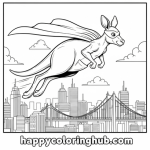 Kangaroo coloring pages preschool
