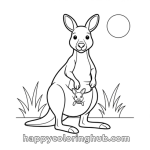 Kangaroo wallaby wombat coloring page