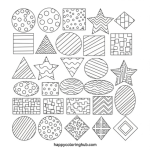 Kids coloring pages shapes numbers