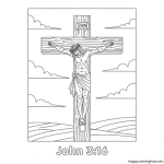 Kids printable coloring page for god so loved th world