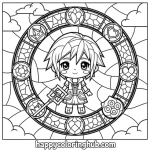 Kingdom hearts coloring pages stained glass