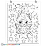 Kitty cat coloring page large