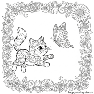 Kitty cat where have you been coloring pages