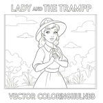 Lady and the tramp coloring pages