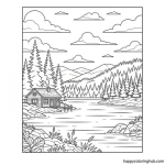 Landscape coloring pages for adults