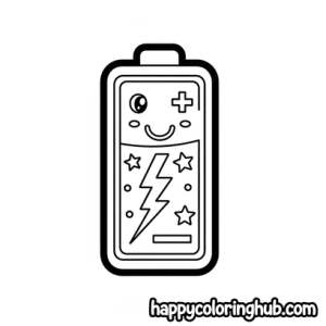 Large print battery icon coloring sheet – Happy Coloring Hub – Free ...