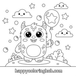 Large print crayon simple coloring sheet