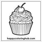 Large print food coloring pages: bold lines for beginners