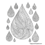 Large print raindrop pattern coloring sheet