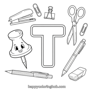 Letter t coloring pages printable