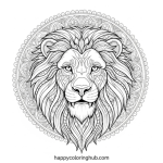 Lion coloring book for adults