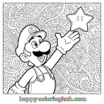 Luigi coloring pages
