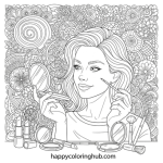 Makeup coloring pages