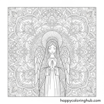 Mary angel coloring page