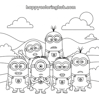 Minions Coloring Pages Free Printable Happy Coloring Hub Free Minions Coloring Pages Free Printable Happy Coloring Hub Free
