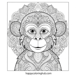 Monkey coloring pages