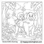 Mowgli jungle book coloring pages