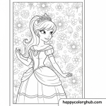 My little pony coloring pages princess celestia in a dress