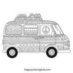 Peace van coloring pages
