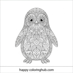 Penguin adult coloring pages