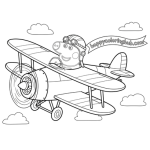 Peppa pig coloring pages airplane