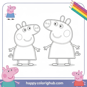 Peppa pig coloring pages for kids